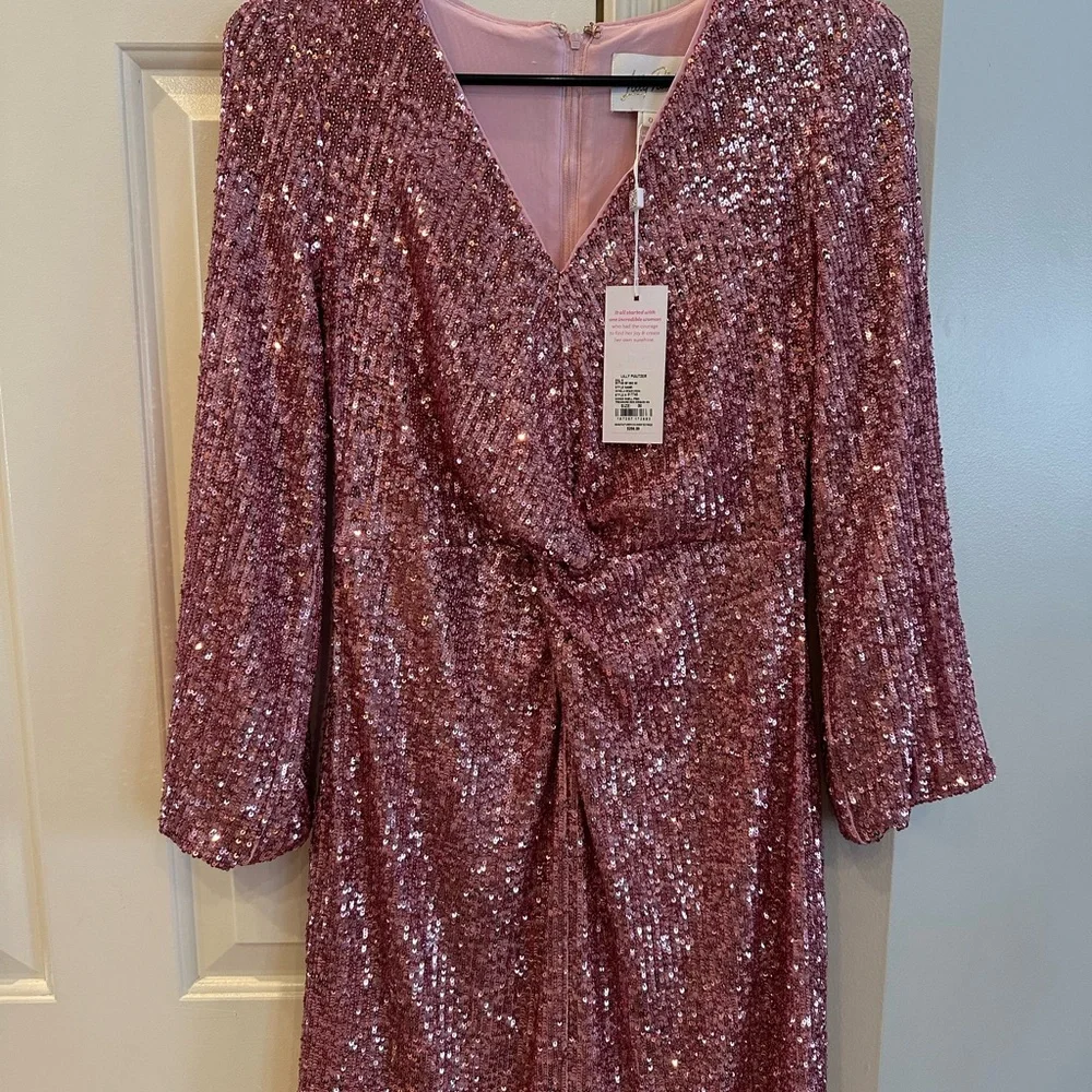 Lilly Pulitzer Estrella Conch shell Pink Sequin Dress - Picture 1 of 7
